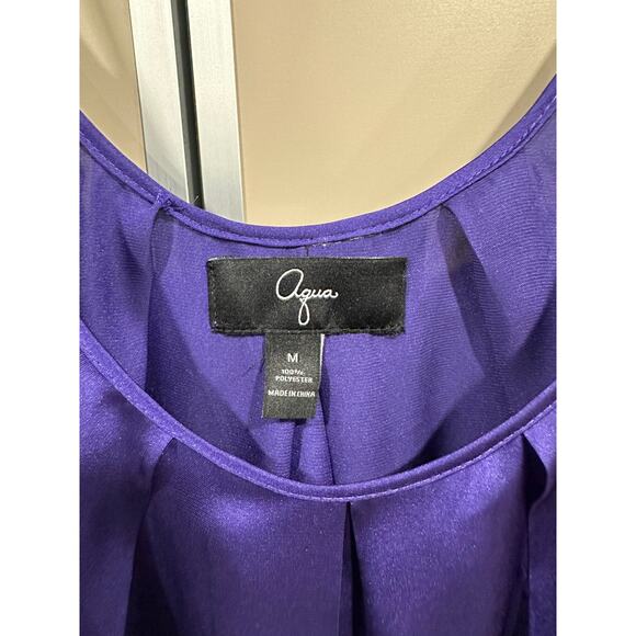 Aqua Women's Sz M Mini Balloon Bubble Ruffle Dress Spaghetti Strap Purple Y2K - Picture 5 of 6